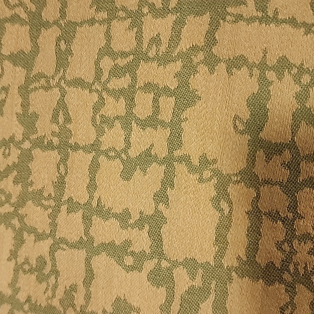 TABLECLOTH VINTAGE Thick 52" X 96" REVERE Green On Gold, Gold On Green, Easter? - Picture 3 of 4